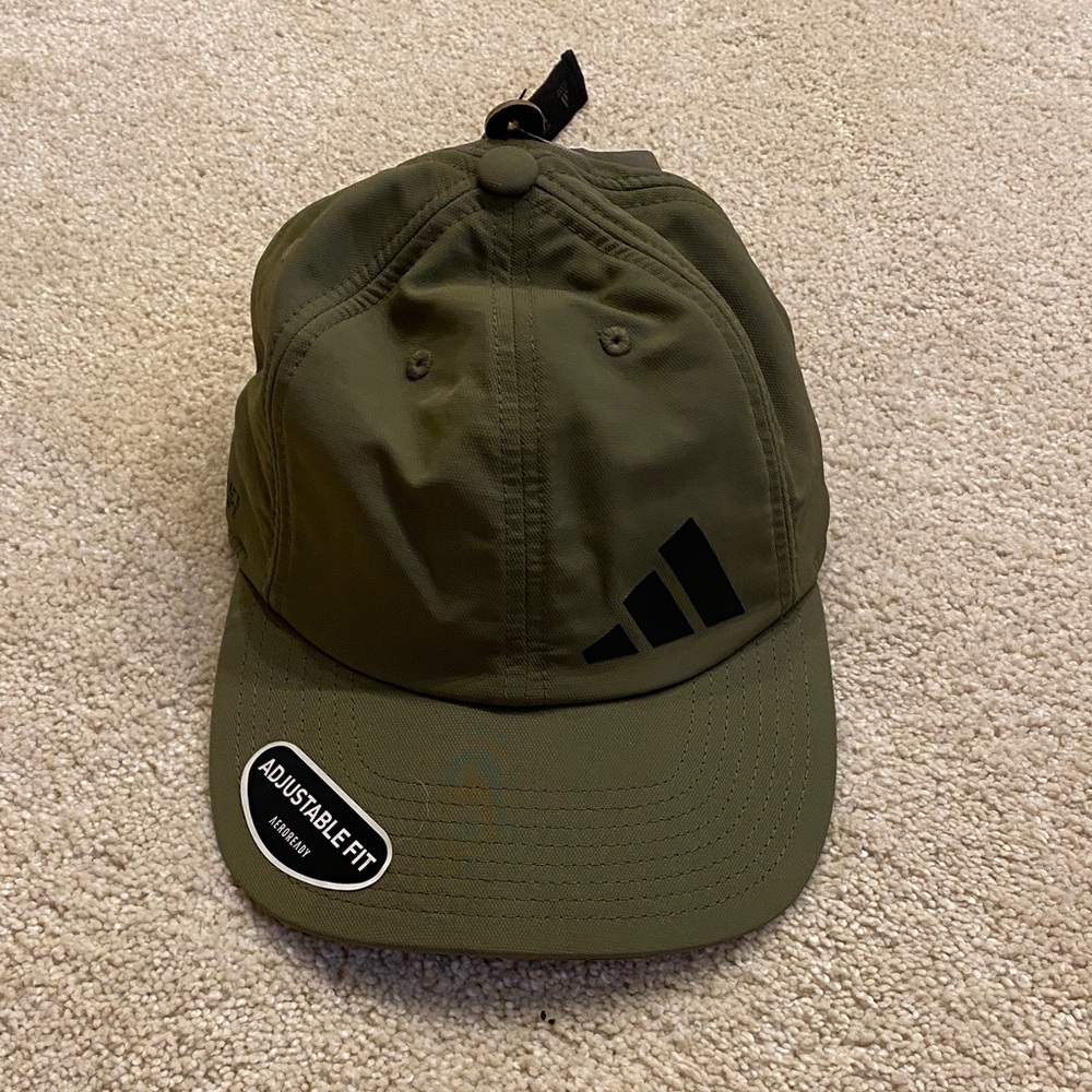 adidas Olive Green Strapback Cap with Black Logo